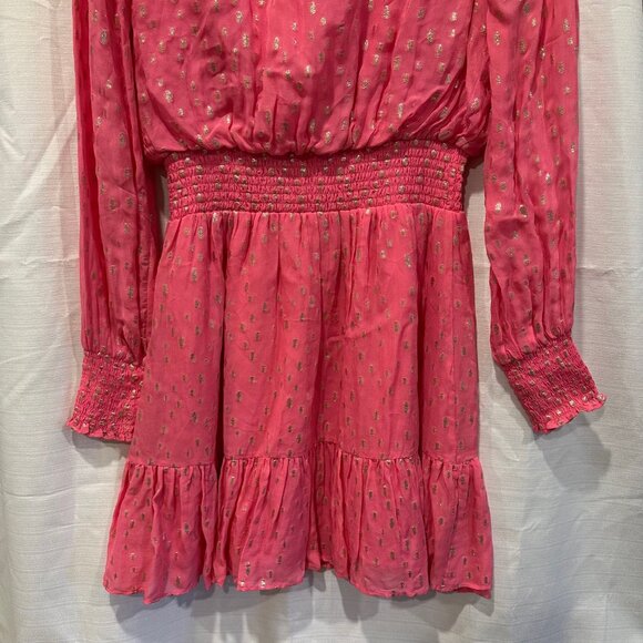 NWT Lilly Pulitzer Size 8 Cristiana Long Sleeve Dress Aura Pink Sparkle Barbie - Picture 9 of 10